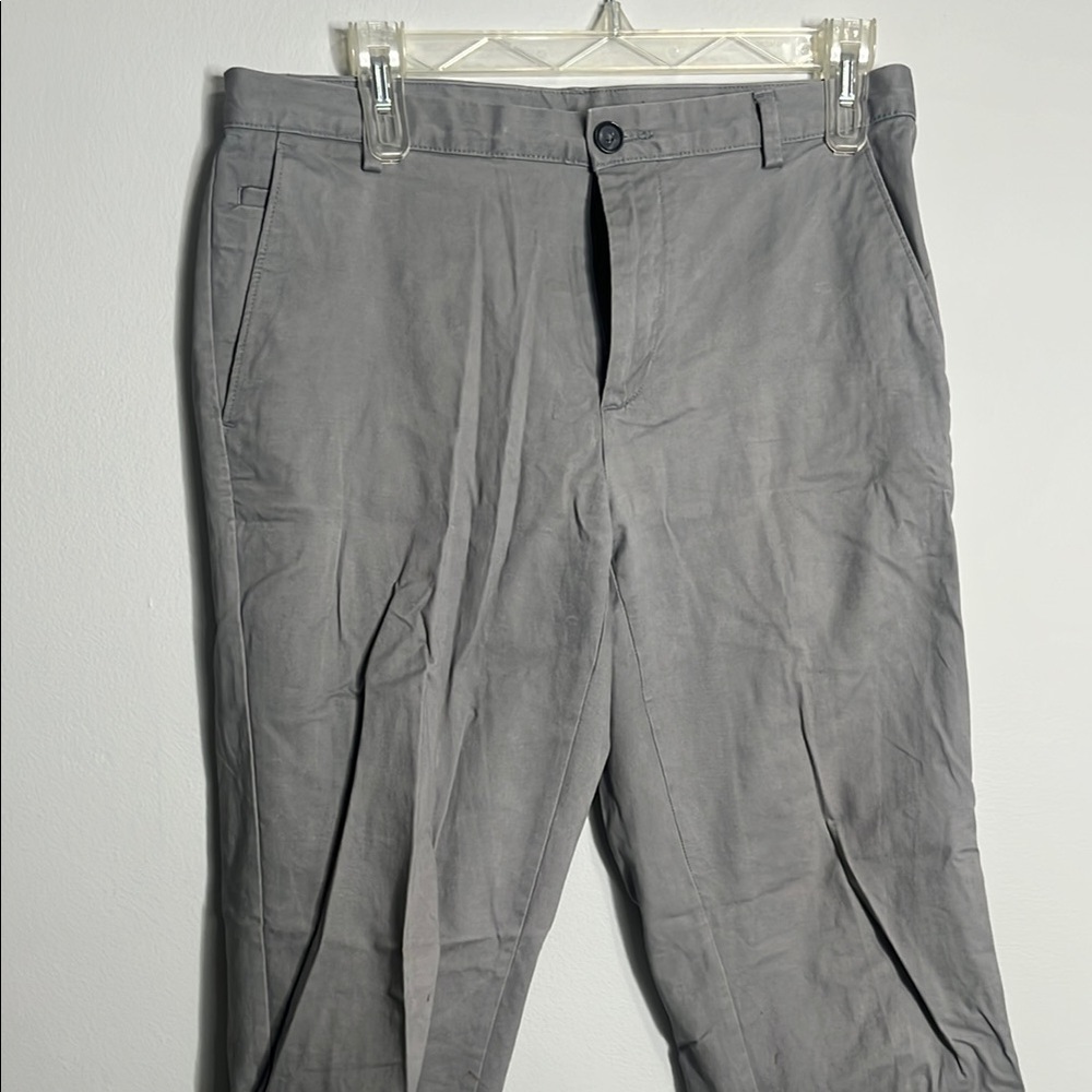 Calvin Klein Gray Chinos with Flat Front Design